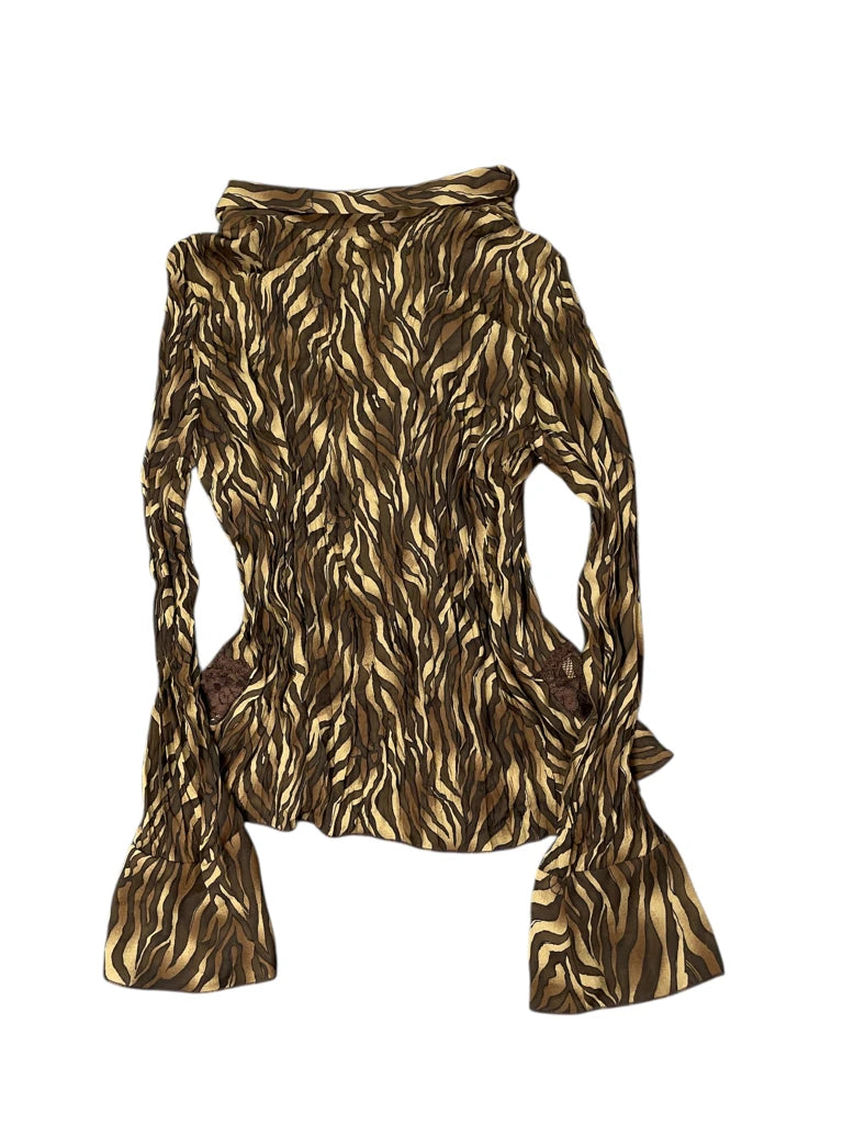 Allison Taylor green zebra pattern top (M)
