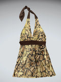 Gold brown pattern top (M)
