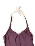 Purple and Black Halter Bikini Top (S)