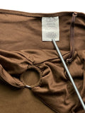 Brown Spaghetti Strap Handkerchief Dress (S)