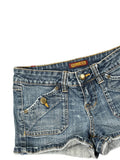 ZD Light Wash Raw Hem Denim Hotpants (S)
