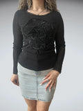 Long sleeve mesh top