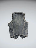 Blue Star Cropped Denim Vest Women (S)
