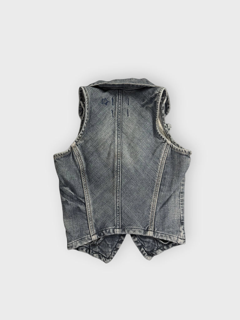 Blue Star Cropped Denim Vest Women (S)