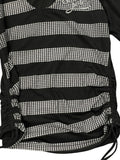 Black Striped Studded Hoodie Top (L)
