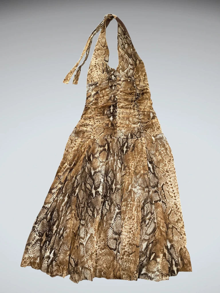 Serpent Skin Bodycon Midi Dress (XS)