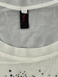 Phido Beige Rhinestone Vintage Top (M)