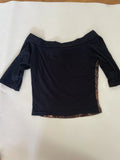 Leopard Print Off Shoulder Crop Top (XS)