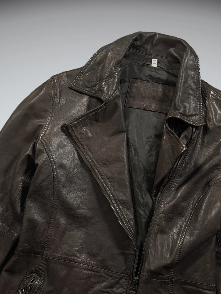 Brown Vintage Leather Coat (M)