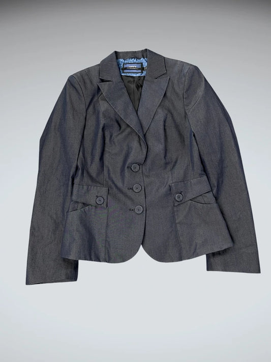 Navy Blue Tailored Blazer with Structured Silhouette (M)