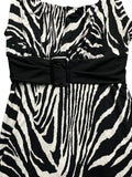 Zebra Print Belted Tunic Top (S)