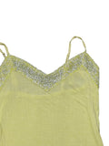 Light Green Satin Beaded Cami Top (XXS)