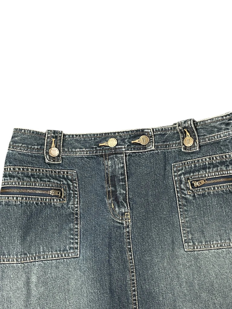 Zipper Pocket Denim Skirt (M)