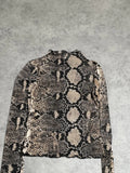 snake mesh long sleeve top (M)