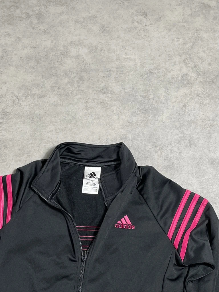 adidas sweatshirt with fuchsia stripes (M)