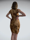 liquid dusk – glitter mesh gown (S)