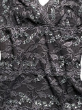Dark Purple Lace Floral Top (XXS)