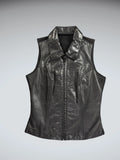 Maximo Black Real Leather Vest Women (M)