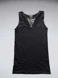 Black Rhinestone Detail Tank Top (M)