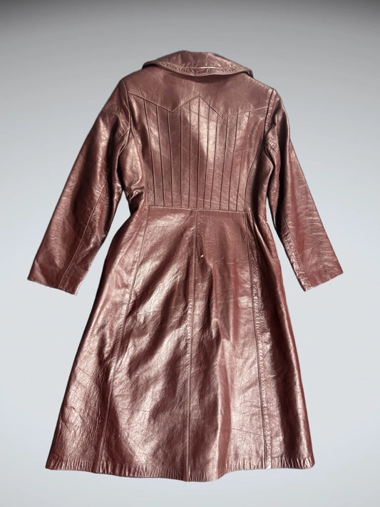 Dan di Mode Burgundy Genuine Leather Coat (M)
