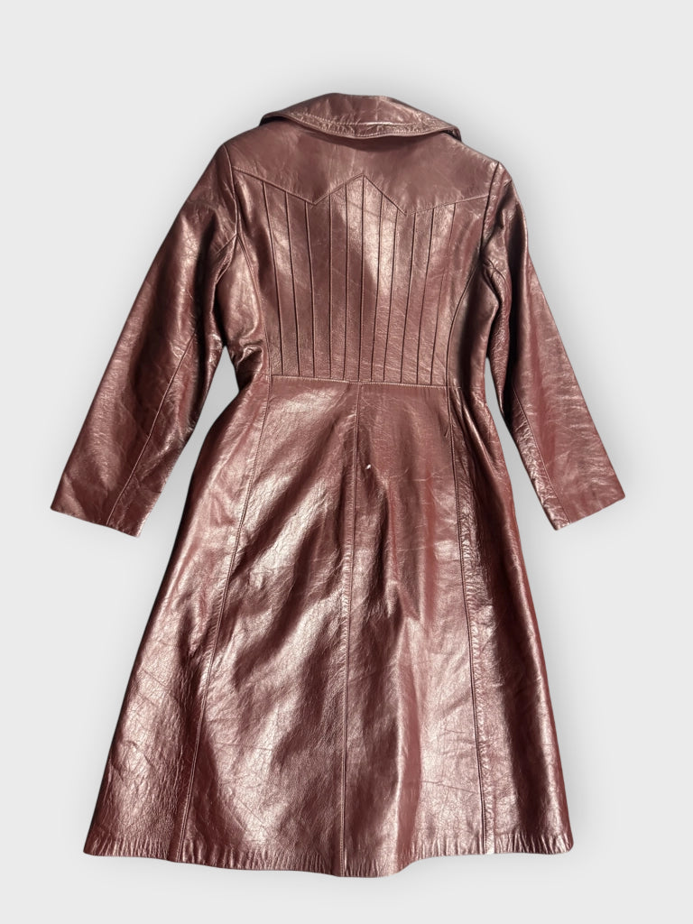 Dan di Mode Burgundy Genuine Leather Coat (M)