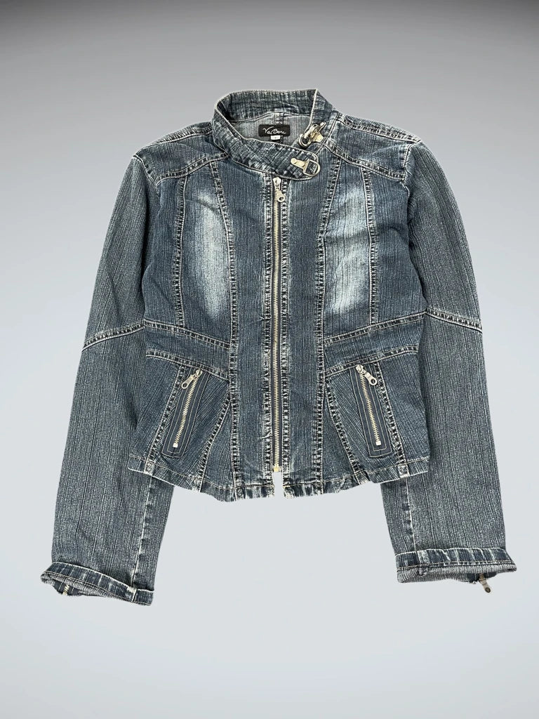 Va Bene Dark Wash Casual Denim Jacket (L)