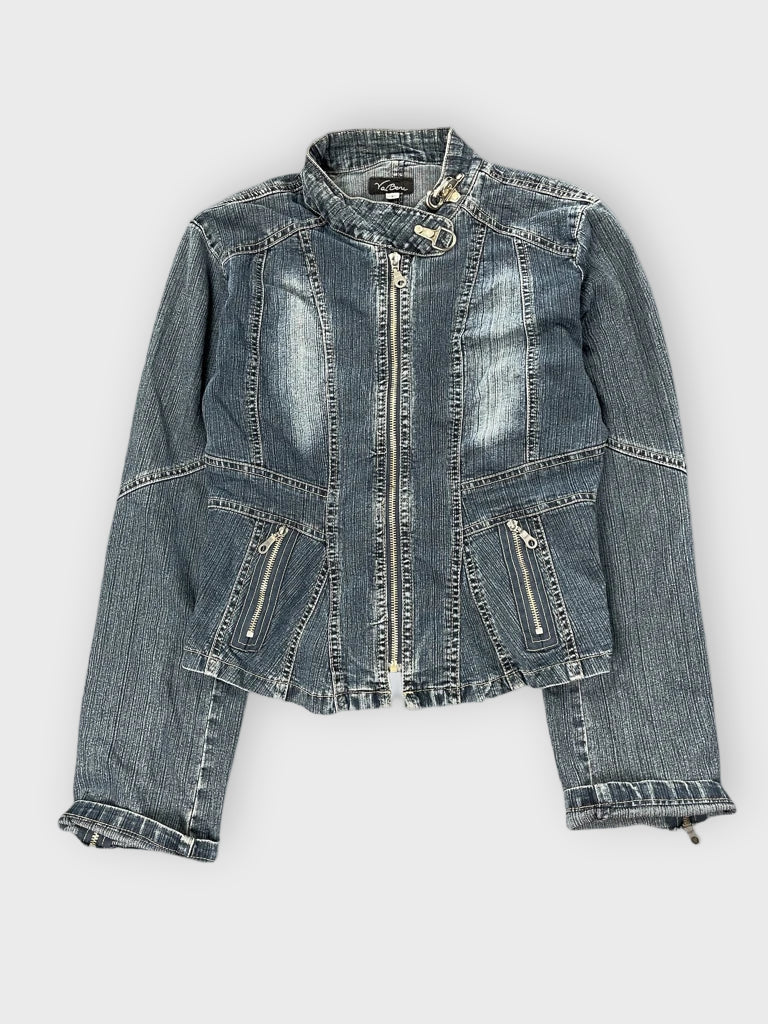 Va Bene Dark Wash Casual Denim Jacket (L)