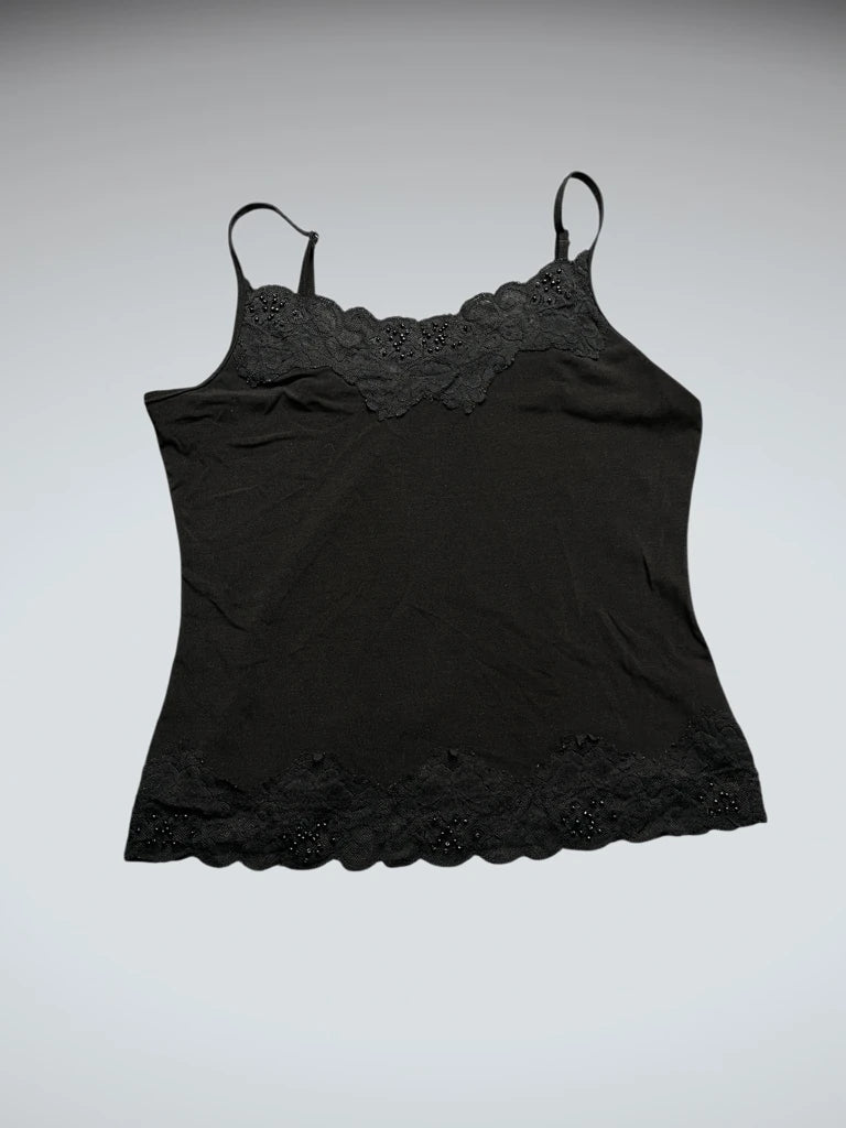 Black Lace Trim Camisole (M)