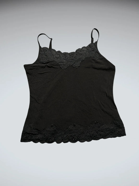 Black Lace Trim Camisole (M)