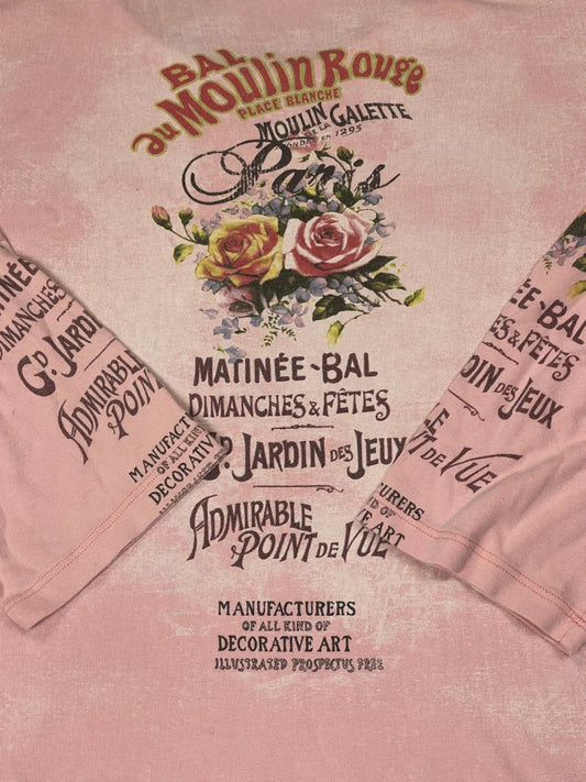 pink y2k paris shirt (L)