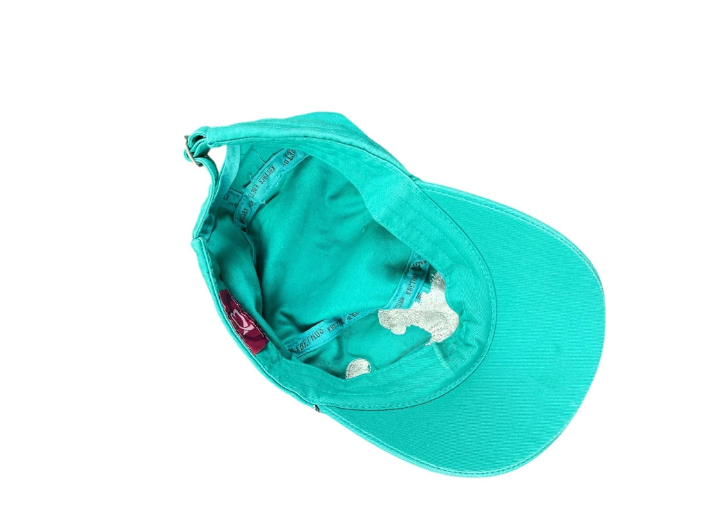 Turquoise Rhinestone Cross Military Cap (ONESIZE)