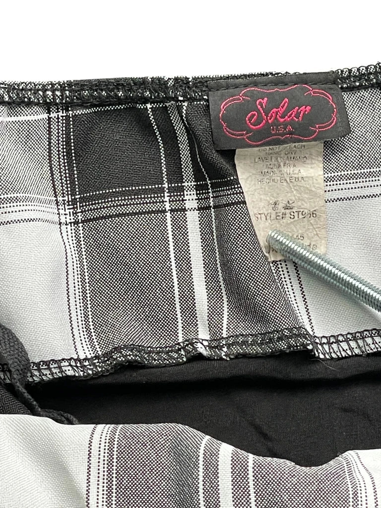Black and White Plaid Halter Tunic (S)