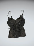 Black Floral Lace Lingerie Top (S)