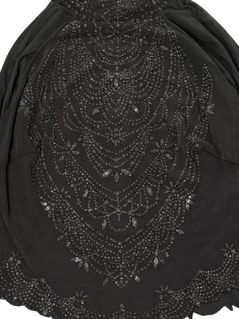 Tadashi Black Beaded High Neck Top (XL)