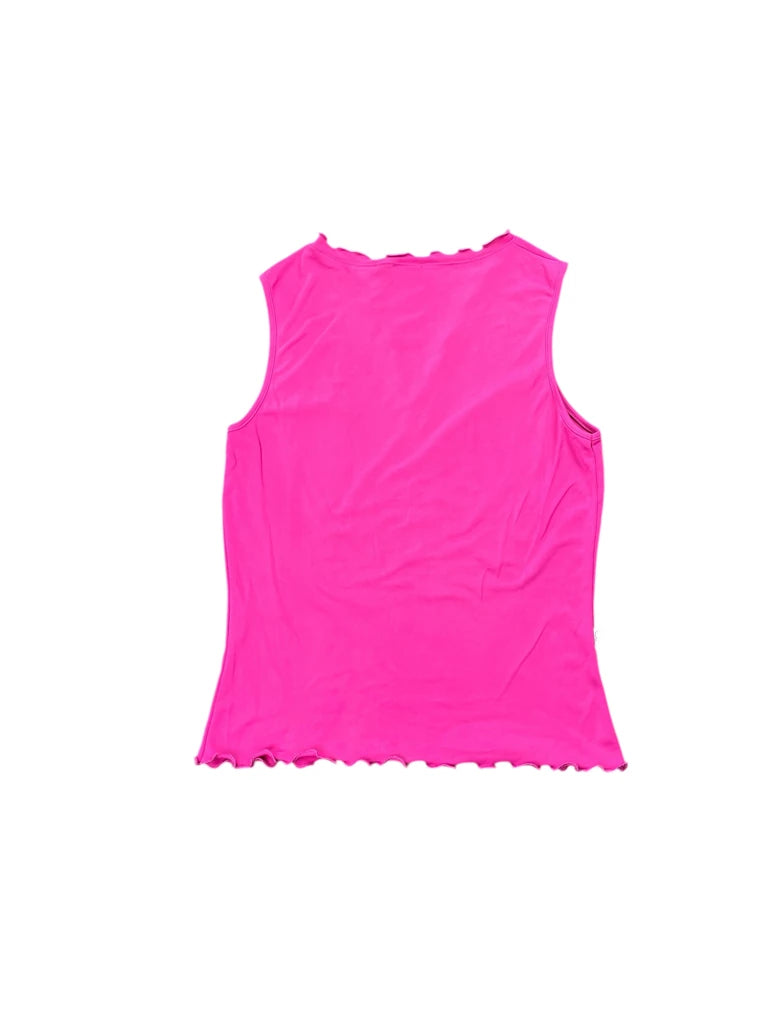 Hot Pink Ruched V-Neck Tank Top (L)