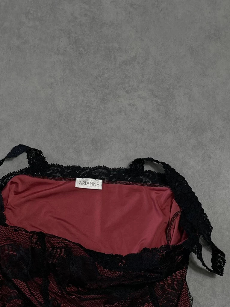 red lace top