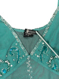Light Blue Shiny Pattern Dress Top (L)