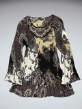 Larry Lavine green paisley button front dress (L)