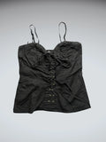 Black Lace-Up Corset Cami (L)