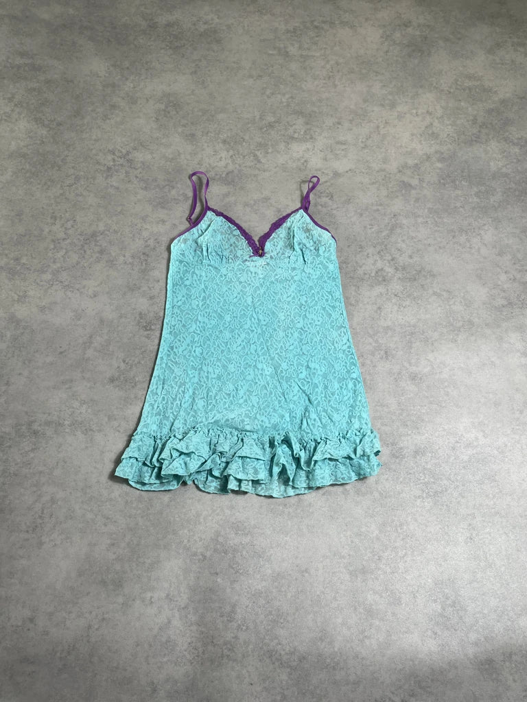 turquoise lace dress (L)