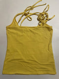 Sunshine Yellow Tie-Shoulder Tank Top Summer Vintage Cami (S)