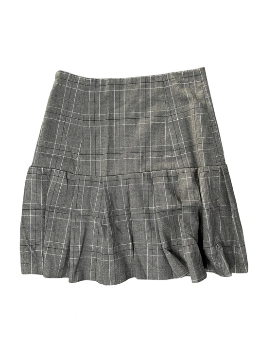 Spacegivly Grey Checkered Pleated Skirt (S)