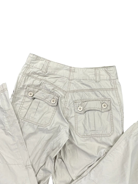 Light Beige Casual Cargo Pants with Utility Pockets (XS)