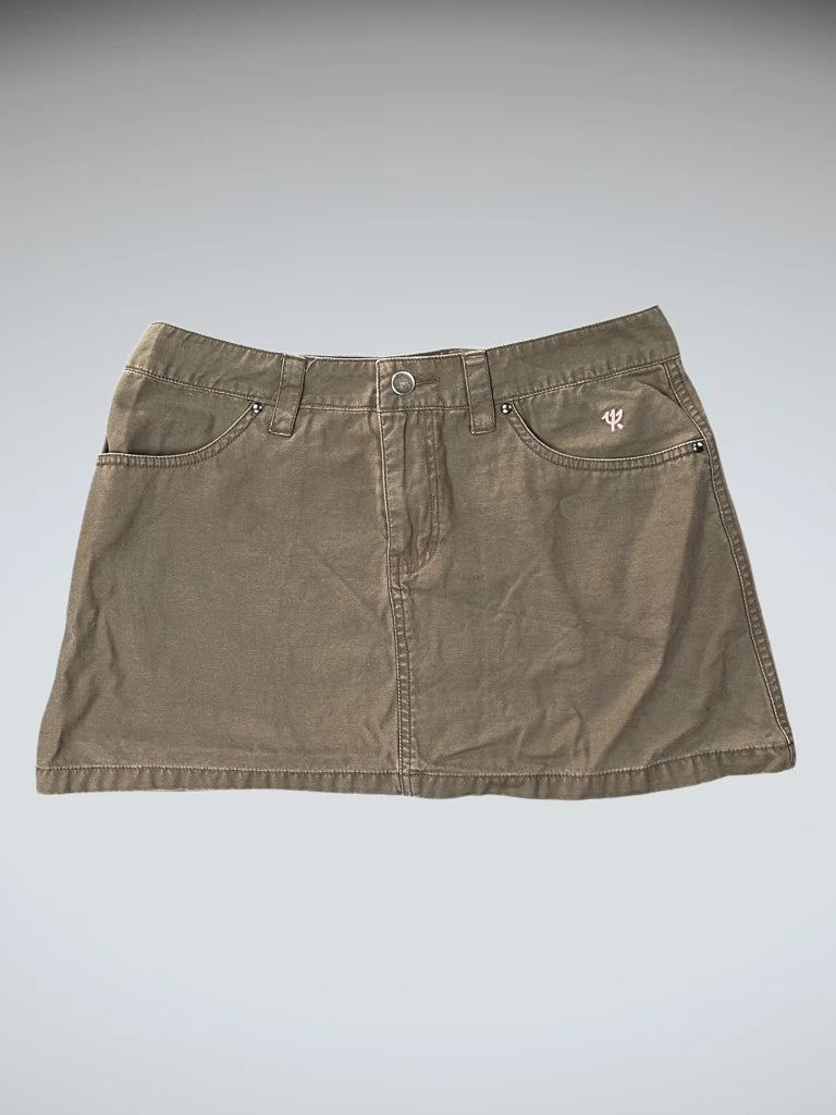 Grey Casual Mini Skirt with Embroidered Logo (XS)