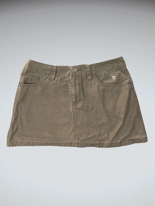 Grey Casual Mini Skirt with Embroidered Logo (XS)
