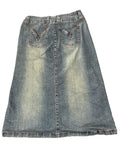 Jou Jou Distressed Wash Denim Skirt (L)