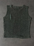 Y2K sleeveless glitter top