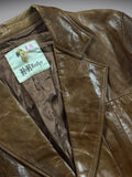 H&H Light Brown Vintage Leather Blazer Coat (XL)