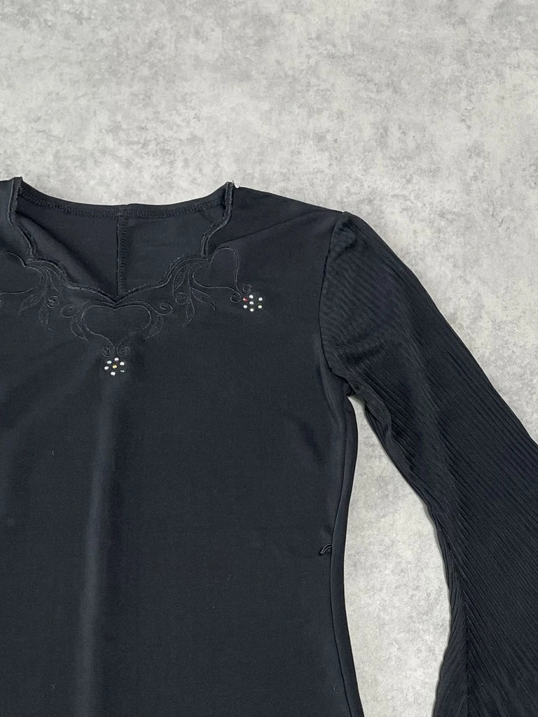 long sleeve top with colourful gems