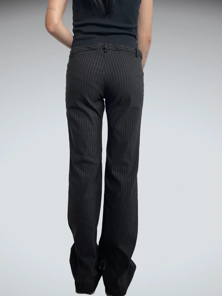 striped elegant pants (L)